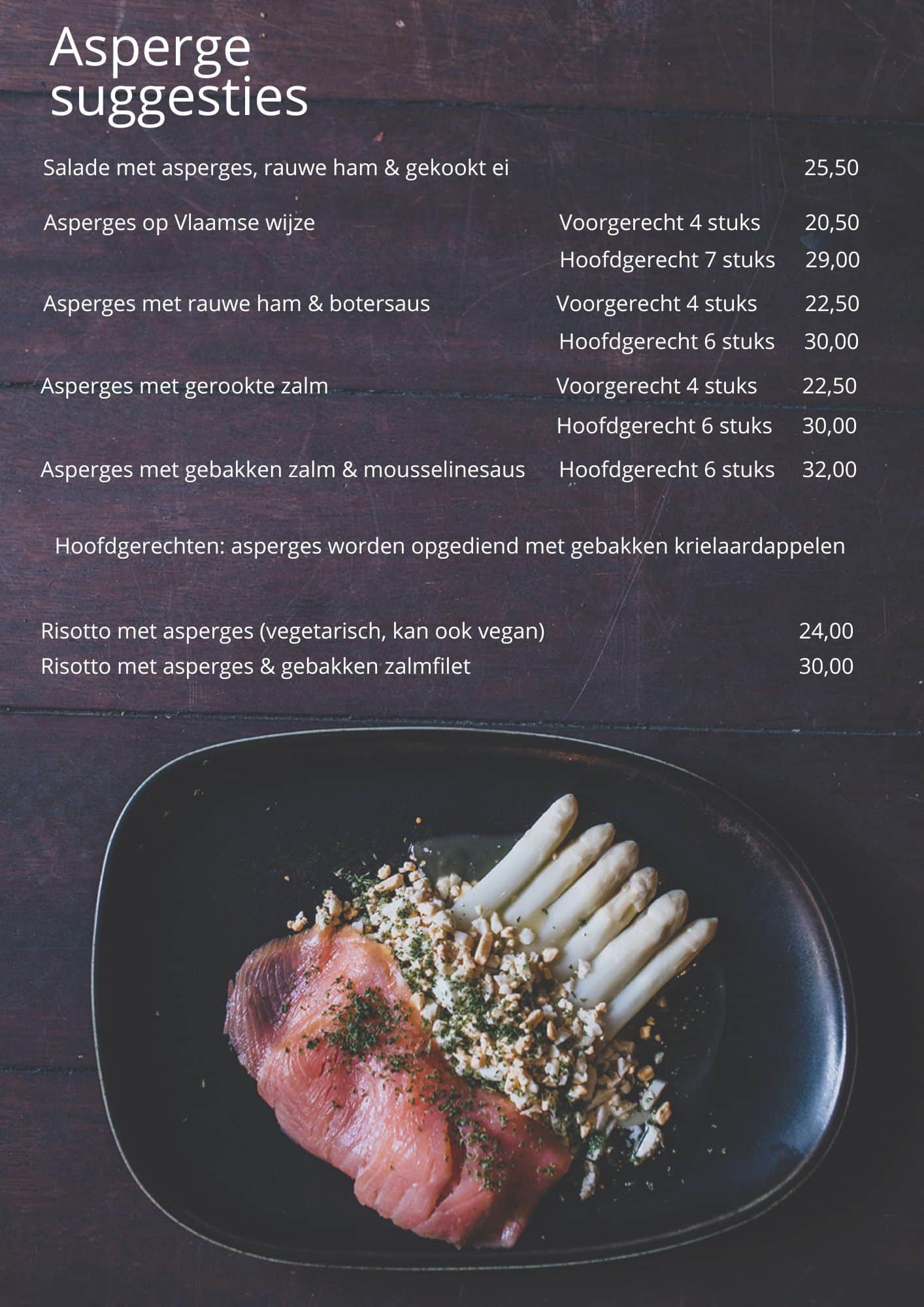 Brasserie Uilenspiegel Gent - menu asperges vlaamse wijze risotto zalm rauwe ham